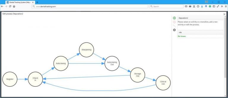 A screenshot of Beacontree system to show that administrators can freely design the workflow of the clinic on the cloud server